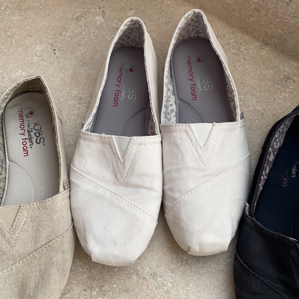 BOBS memory foam slip on flats all 3 for $50